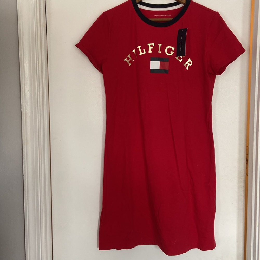 Tommy Hilfiger Red and Navy Sport Active Dress